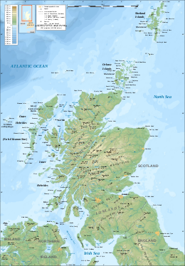 Топографическая карта Шотландии