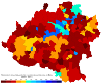 Crese de popla par munisipa (2008-2018)