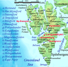 Вийде-фьорд (анг. буква n) расположен в северной части острова Западный Шпицберген