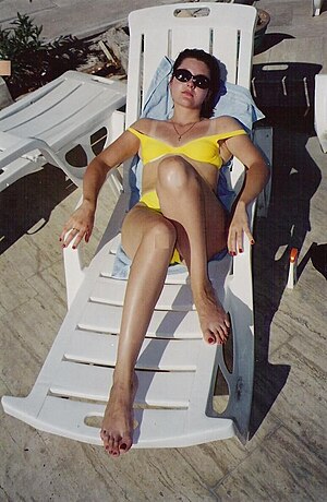 Sunbathing Russian girl in Turkey