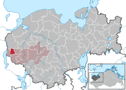 Läget för kommunen Thandorf i Landkreis Nordwestmecklenburg