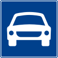 Start of road for motor vehicles