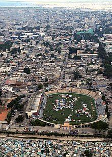 US Navy 100117-N-4275C-190 Haitian citizens seek refuge at the Stade Sylvio Cator, the national soccer stadium, in Port-au-Prince, Haiti.jpg