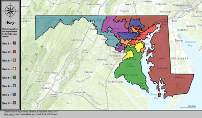 United States Congressional Districts in Maryland, since 2013.tif