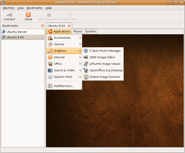 Screenshot di Vinagre 0.4 su Ubuntu