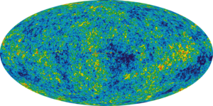 WMAP image of the cosmic microwave background radiation anisotropy. It has the most perfect thermal emission spectrum known and corresponds to a temperature of 2.725 kelvin (K) with an emission peak at 160.2 GHz.