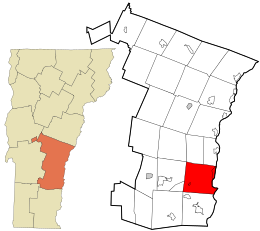 Location in Windsor County and the state of Vermont.