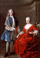 Принцесса Елизавета Шарлотта Бурбон-Орлеанская и её сын Франсуа Габсбург-Лотарингский, будущий император Австрии Франц I Стефан