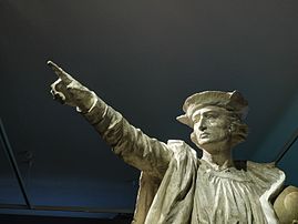 Christophe Colomb, sculpture en plâtre d'Auguste Bartholdi (XIXe siècle, musée d'histoire de Belfort). (définition réelle 3 645 × 2 735)