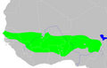 Sabana sudanesa occidental (en verd) a Àfrica occidental