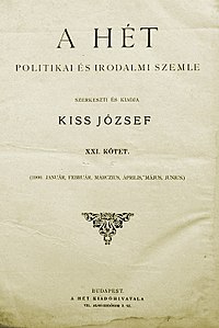 A XXI. kötet (1900) címlapja