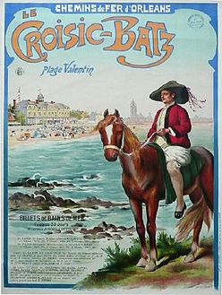 Affiche publicitaire de la Compagnie du chemin de fer de Paris à Orléans, réalisée vers 1900 par Gustave Fraipont (musée de Bretagne)[5]