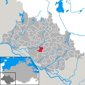 Poziția Belsch pe harta districtului Ludwigslust