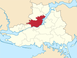 Vị trí của huyện Beryslavskyi trong tỉnh Kherson