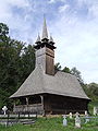 Cerkiew w Glod – widoczny m.in. podcień od zachodu oraz wieżyczki otaczające iglicę