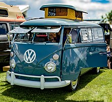 1966 VW Camper with early small pop top.