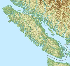 Location of river outflow on Vancouver Island