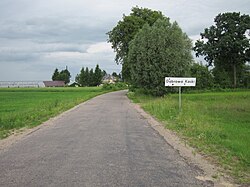 Road sign in Dąbrowa Kaski
