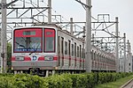 A train on Daegu Metro Line 1 in August 2017