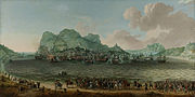 De overwinning op de Spanjaarden bij Gibraltar door een vloot onder bevel van admiraal Jacob van Heemskerck, 25 april 1607 Rijksmuseum SK-A-1387.jpeg
