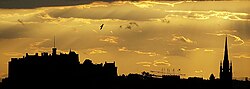 Edinburgh's skyline at dusk