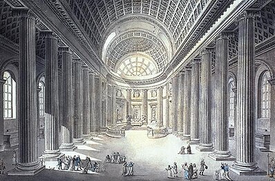 The church interior in about 1785