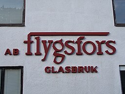 Skylten till Flygsfors glasbruk