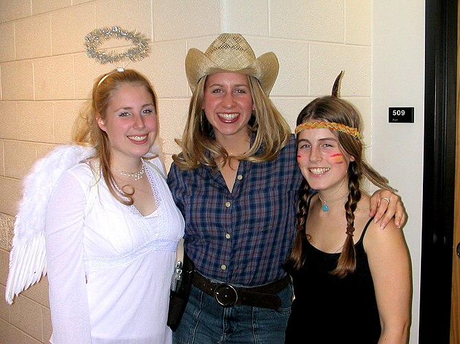 College students dressed up for Halloween.