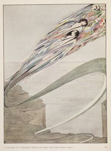 Harry Clarke, full color plate, illustration for Lettice D'Oyly Walters's poem "All is spirit and part of me." Published in the anthology The Year's at the Spring