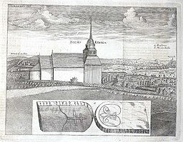 Kyrkan 1735 i Hallandia antiqua et hodierna [1]