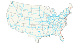 Interstate 95:n reitti punaisella.