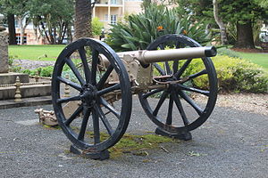 75-мм полевое орудие Круппа BL тип L / 27, одно из восьми, произведенных в 1897 году для Артиллерийского отряда Оранжевого Свободного государства (Orange Vrijstaat Artillerie Corps)