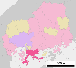 Kures läge i Hiroshima prefektur