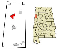 Location in Quận Lamar, Alabama