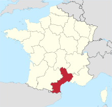 Location of Languedoc-Roussillon region in France