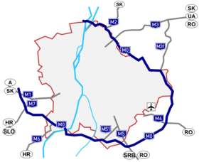 Carte de l’autoroute M0