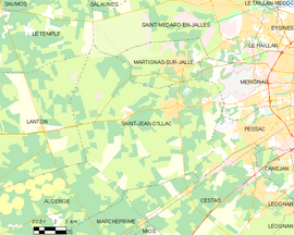 Mapa obce Saint-Jean-d’Illac