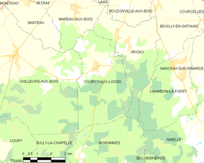 Poziția localității Courcy-aux-Loges
