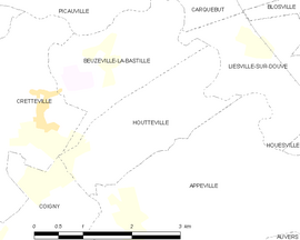 Mapa obce Houtteville