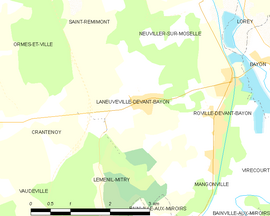 Mapa obce Laneuveville-devant-Bayon