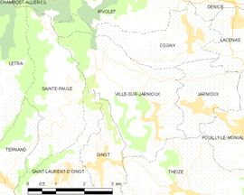 Mapa obce Ville-sur-Jarnioux