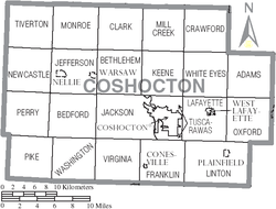 Municipalities and townships of Coshocton County.