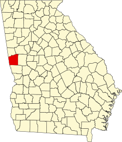 map of Georgia highlighting Troup County