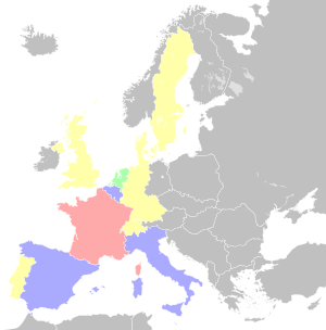 A map of Europe showing the number of riders per nation that participated in the race.