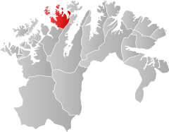 Lage der Kommune in der Provinz Finnmark