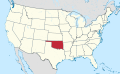 Оклахома на карте США
