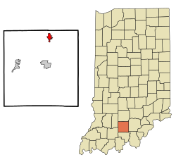 Location of Orleans in the state of Indiana