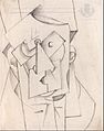 Otto Gutfreund: Kubistická kompozice - Hlava, kresba (1912-1913)