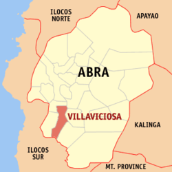 Mapa han Abra nga nagpapakita kon hain nahamutang an Villaviciosa.