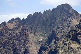 Vue de la face ouest de la Punta Minuta.